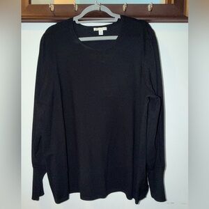 Cato Black Crewneck Scoop Sweater Size 18/20